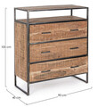 Comoda Elmer, Bizzotto, 90 x 40 x 105 cm, lemn de salcam/otel
