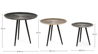 Set 3 masute Ø49 cm