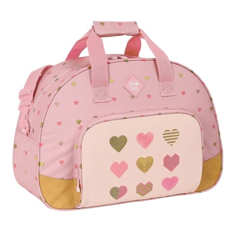 Geanta de sport pentru copii, Glow Lab, Hearts, 48 x 33 x 21 cm, poliester, multicolor