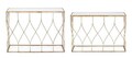 Set 2 console Elenor, Bizzotto, 104 x 33 x 79 cm, otel/sticla, auriu