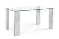 Masa Arley, Bizzotto, 140 x 80 x 75 cm, MDF cu invelis de otel/sticla temperata