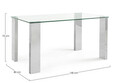 Masa Arley, Bizzotto, 140 x 80 x 75 cm, MDF cu invelis de otel/sticla temperata