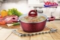 Cratita cu capac, Vanora, non-stick, 2.5L, Pietra Rosa, aluminiu