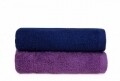 Set 2 prosoape de maini, Beverly Hills Polo Club, 50x90 cm, 100% bumbac, albastru inchis/lila