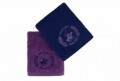 Set 2 prosoape de maini, Beverly Hills Polo Club, 50x90 cm, 100% bumbac, albastru inchis/lila