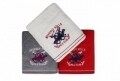 Set 3 prosoape de maini Beverly Hills Polo Club, 50x90 cm, 100% bumbac, White/Red/Grey