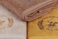 Set 3 prosoape de maini Beverly Hills Polo Club, 50x90 cm, 100% bumbac, Rock/Light Brown/Mustard