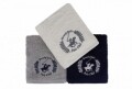 Set 3 prosoape de maini Beverly Hills Polo Club, 50x90 cm, 100% bumbac, White/Grey/Dark Blue