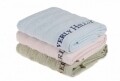 Set 3 prosoape de maini Beverly Hills Polo Club, 50x90 cm, 100% bumbac, roz/albastru/bej inchis