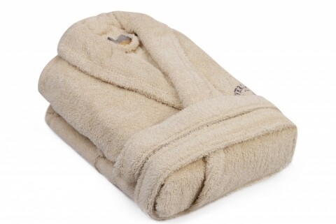 Halat de baie unisex, Beverly Hills Polo Club, 100% bumbac, L/XL, Cream