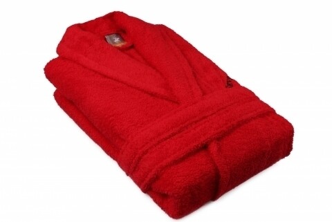 Halat de baie unisex, Beverly Hills Polo Club, 100% bumbac, S/M, Red