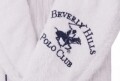 Halat de baie unisex, Beverly Hills Polo Club, 100% bumbac, S/M, White/Dark Blue