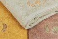 Set 3 prosoape de baie Beverly Hills Polo Club, 70x140 cm, 100% bumbac, Light Brown/Mustard/Green