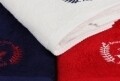 Set 3 prosoape de baie Beverly Hills Polo Club, 70x140 cm, 100% bumbac, Red/White/Dark Blue
