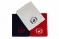 Set 3 prosoape de baie Beverly Hills Polo Club, 70x140 cm, 100% bumbac, Red/White/Dark Blue