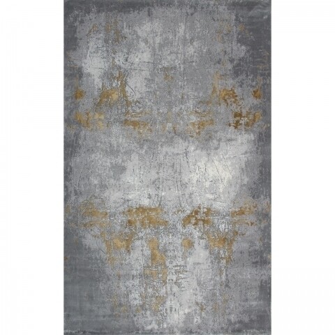 Covor rezistent CM 07 - Grey, Gold , 80x300 cm