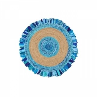 150x150 cm, Bleu/Bej