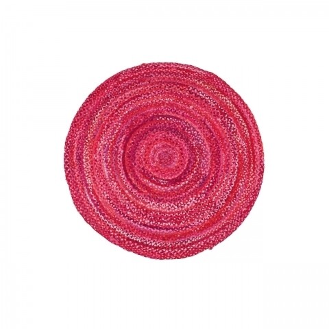 Covor lucrat manual Eko, MX 08 - Pink Q, 100% bumbac,  150 cm Ø
