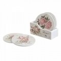 Set 6 suporturi de pahar InArt, 11.5X5.5X10 cm, Home Flower