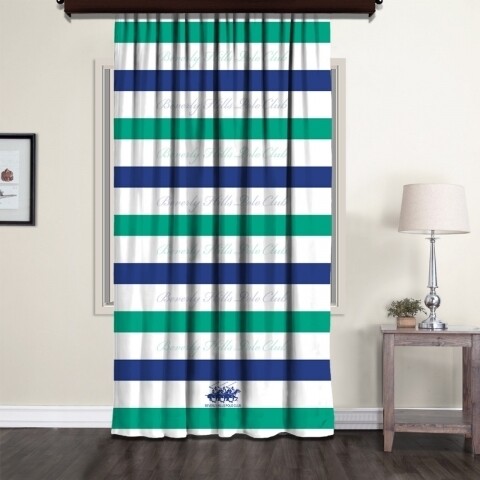 Draperie Beverly Hills Polo Club, 140x260, 100% poliester, White /Blue/Green