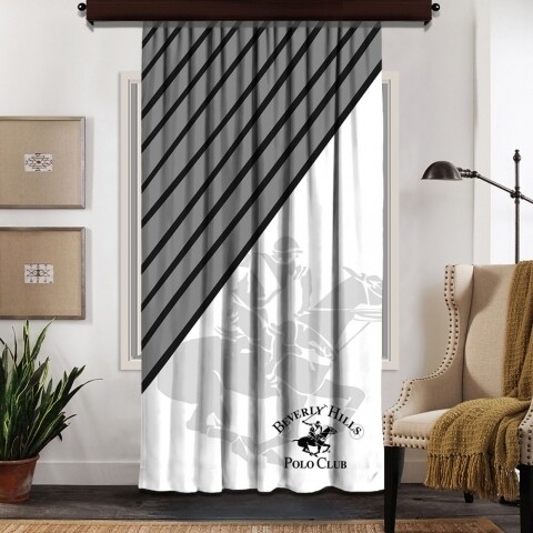 Draperie Beverly Hills Polo Club, 140x260, 100% poliester, Black/White/Grey