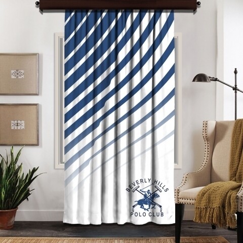 Draperie Beverly Hills Polo Club, 140x260, 100% poliester, White/Blue