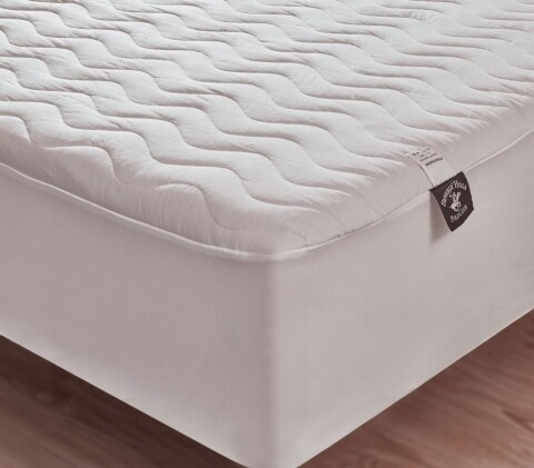 Husa protectie de pat dublu, 160x200 cm, 100% bumbac, Beverly Hills Polo Club, White