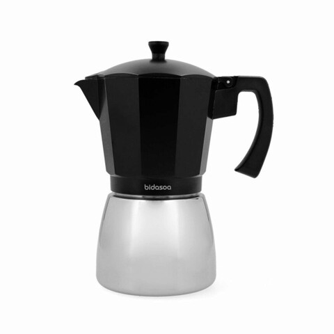 Cafetiera, Bidasoa, Tribeca, capacitate 12 cesti, aluminiu/otel, negru/gri