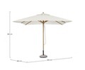 Umbrela pentru gradina/terasa Eclipse, Bizzotto, 300 x 300 x 260 cm, stalp 20 x 30 mm, aluminiu/poliester, natural