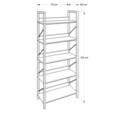 Corp biblioteca, Adore, Ktp-850-Tt-1, 73x172x35 cm, PAL, Nuc / Negru