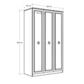 Dulap pentru haine, Adore, Grd-1330-Bb-2, 103x185x52 cm, PAL, Alb