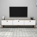 Comoda TV, Almaren, Sumer E3620, 178x44 cm, PAL, Stejar / Alb