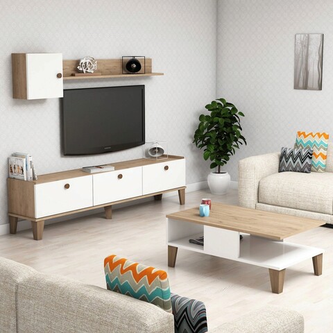 Set mobilier living, Almaren, Sumer 1, PAL, Stejar / Alb