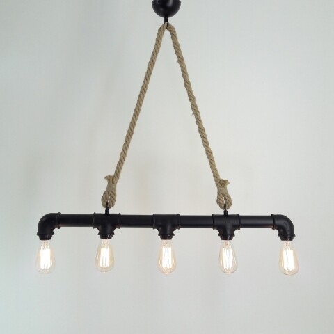 Candelabru Borulu Halat 6, All Design, metal, 90x80 cm, Black