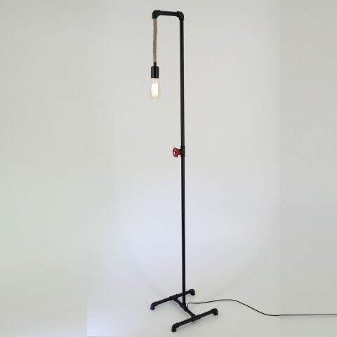 Lampadar All Design, metal, 170x36 cm, Double Black