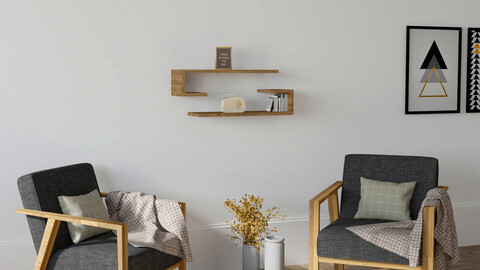 Raft de perete, Asse Home, Eldo, 60x15x19 cm, PAL , Maro