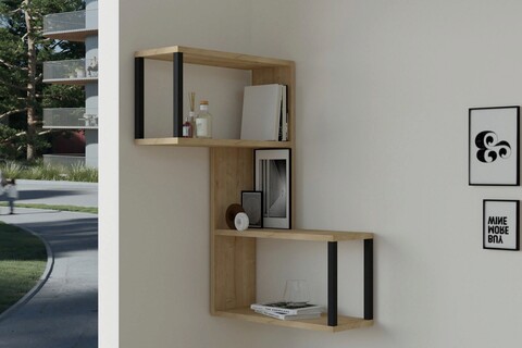 Raft de perete, Asse Home, Lecco, 84x52x20 cm, PAL , Maro
