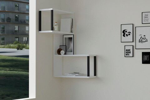 Raft de perete, Asse Home, Lecco, 84x52x20 cm, PAL , Alb