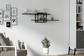 Raft de perete, Asse Home, Mone, 120x30x18 cm, PAL, Antracit / Negru