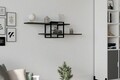 Raft de perete, Asse Home, Mone, 120x30x18 cm, PAL, Antracit / Negru