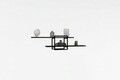 Raft de perete, Asse Home, Mone, 120x30x18 cm, PAL, Antracit / Negru