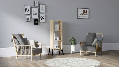 Corp biblioteca, Asse Home, Gordes, 30x101x30 cm, PAL, Maro