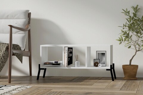 Corp biblioteca, Asse Home, Gordes, 30x101x30 cm, PAL, Alb