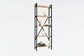 Corp biblioteca, Asse Home, Kinder, 72x170x25 cm, PAL, Stejar / Negru