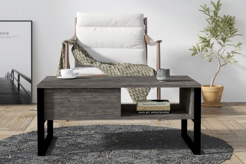 Masuta de cafea, Asse Home, Devon Orta- Anthracite, 100x43 cm, PAL , Antracit
