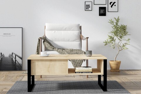 Masuta de cafea, Asse Home, Devon Orta- Sapphire Oak, 100x60x44 cm, PAL , Maro