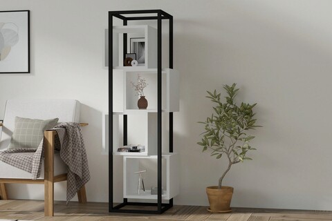 Corp biblioteca, Asse Home, Rabant, 44x140x29 cm, PAL, Alb