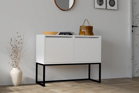 Consola, Asse Home, Zermat, 90x70x34 cm, PAL, Alb