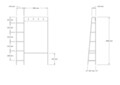 Cuier de perete, Asse Home, Marken, 120x180x30 cm, PAL, Alb