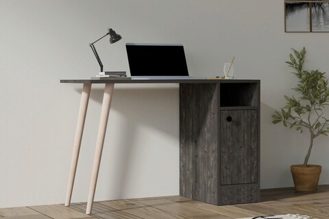 Birou, Asse Home, Calvin, 110x74x50 cm, PAL, Antracit / Stejar